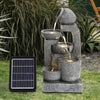 Garden Water Feature Outdoor Solar Power Cascade 5 Tiered Fountain w/LED Lights