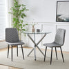 Nova Clear Round Glass Dining Table Metal Leg Dining Room Chrome Cafe Furniture