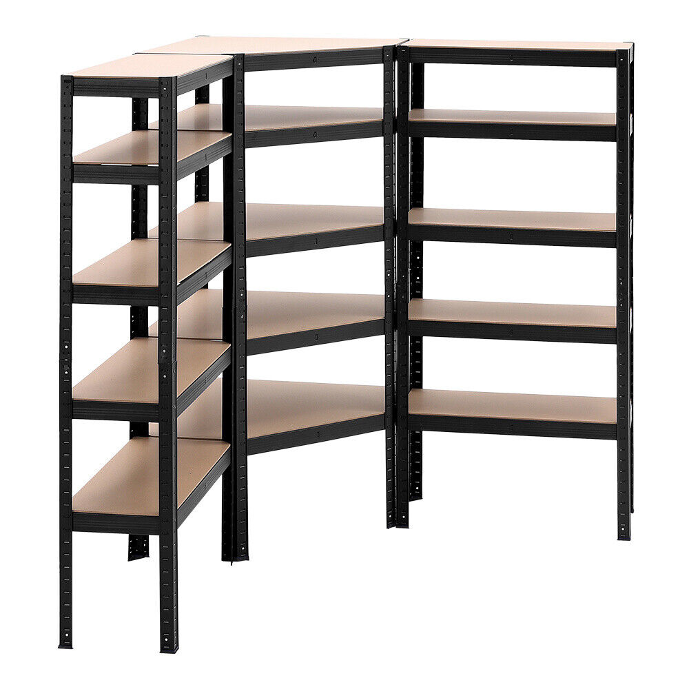 5 Bay Corner Racking/Shelving 5 Tier Heavy Duty Garage Warehouse Stora ...