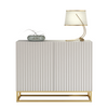 Modern Sideboard I 100cm I White I Fluted Fronts I Gold Legs I Storage Cabinet