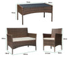 4pcs Rattan Outdoor Garden Furniture Sofa Set Table & Chairs (Roger Brown)