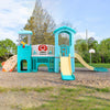 8IN1 Kids Double Slide Castle Climber Set Outdoor Playcentre Basketball/Football