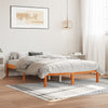 BaraSh Bed Frame Wax Brown 120x200 Solid Wood Pine,Platform Bed Frame,For N4A7