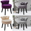 Low Backrest Piano Seat Vanity Makeup Stool Dressing Table Pouffe Fabric Velvet
