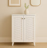 White Shoe Storage Cabinet Cupboard 2 Door Modern Hallway Shoes Rack Furniture