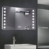 Illuminated LED Bathroom Mirror with Clock Demister Touch Sensor Wall Mounted