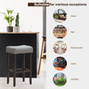 Set of 2 Saddle Bar Stools Backless Counter Stool W/ Upholstered Sponge Cushion