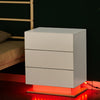 High Gloss Bedside Table Cabinets Chest of 3 Drawers Nightstand LED Light White
