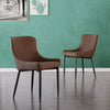 Pair of Luxury Dining Chairs Metal Legs Restaurant Chair PU Faux Leather Padded