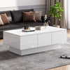 Coffee Table with Drawers Hidden Storage Space High Gloss White for Living Room