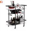 2Tier Mobile Drinks Trolley Bar Serving Cart on Wheels Wine Rack Storage Trolley