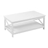 2 Tier White Wood Coffee End Table Modern Storage Shelf Living Room Home Office