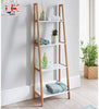 4 Tier Ladder Bookcase Bamboo Storage Shelving Unit Plant Rack Display Stand