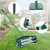 Garden Patio Rolling Lawn Aerator Roller Spike Soil Aeration Rotary Tine Roller