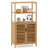 Modern Storage Organizer Bamboo Cabinet with Doors-Natural