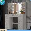 Vanity Table Makeup Dressing Desk Set with Large Dimmable 10 LED Lights Mirror