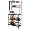 5-Tier Kitchen Storage Display Stand Microwave Oven Stand Bakers Rack with Hutch