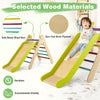 2-in-1 Triangle Climbing Set Kids indoor Wooden Triangle Climber Toy w/ slide