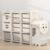 Kids Storage Playroom Shelf Rack Children's Toy Box w/10 Drawers Train Design