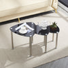 Nest of 3 Black Clear Tempered Glass Side End Lamp Sofa Tables Nested Tables