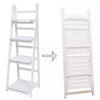 4 Tier Ladder Shelf Storage Shelving Unit Wooden Bookcase Plant Display Stand