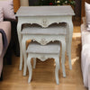 Cream Set of 3 Nest of Tables Nesting Coffee Side End Wooden Nest Furniture