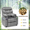 Larger Kids Recliner Chair Adjustable Velvet Fabric Lounge Sofa Recliner-Grey