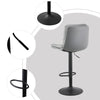 2pcs Bar Stools Faux Leather Padded Seat Stools Metal Base Barstools Grey/Brown