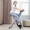 Folding Exercise Bike 8-Level Magnetic Heart Rate Sensor Home Gym Grey Black