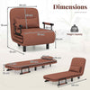 Single Folding Sofa Bed Chair Modern Fabric Sleep Function Holder-Coffee