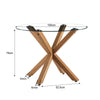 Round Dining Table Metal Legs 100cm Tempered Glass Kitchen Living Room