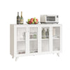 Sideboard Kitchen Buffet Cupboard Console Table with Glass Doors Cabinet 2 Shelf