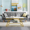 Modern Faux Marble Coffee Table 2-Tier Rectangular Accent Table Chic Cocktail
