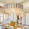 Dimmable Crystal Chandelier Ceiling Light Hanging Pendant Lamp Dining Room