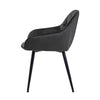 2x Grey Velvet Dining Chairs Tufted Dining Room Armchairs Soft Padded Seat Metal