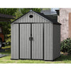 8 x 8ft Plastic Garden Storage Shed Includes Floor Base Strudy House Double Door