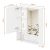 Smilesun Wall-Mounted Bathroom Cabinet w/2 Mirror Doors&Shelves 50x13x60cm White