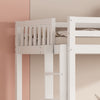 Triple Bunk Bed 4ft6 Double Kids Pine Wooden Bed Frame in White w/ 70x140 cm Bed