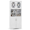 Tall Bathroom Cabinet Large Floor Storage Cabinet w/ Acrylic Doors White