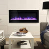 Electric Heater 40-100in LED Fireplace Media Wall Fire Insert/ Wall Mount/ Stand