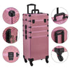 Large Makeup Trolley Case Beauty Vanity Hairdressing Case on Wheels with Drawers