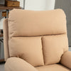 Manual Recliner Chair with Footrest Fabric Thick Padded Reclining Armchair Brown