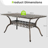 150CM Outdoor Dining Table All-Weather Cast Garden Aluminum Table w/Umbrell Hole
