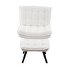 Comfy Teddy Velvet Folding Backrest Lounge Armchair &Footstool Set w/Metal Legs