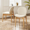 Soft Boucle Upholstered Kitchen Chairs Set of 2-White