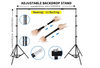 Vevelux 2.6 X 3 M / 8.5 X 9.8 FT Adjustable Backdrop Stand Kit 44-3-541