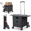 Folding Shopping Trolley Box 55L Camping Picnic Boot Cart Storage Stair Climbing