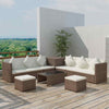 8 Piece Garden Lounge Set with Cushions Poly Rattan Brown