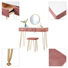 Dressing Table with Mirror 3 Drawers Stool Makeup Vanity Desk Bedroom Furniture