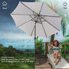 2.7M Round Garden Parasol Sun Shade Patio Hanging Umbrella with Crank Tilt Base